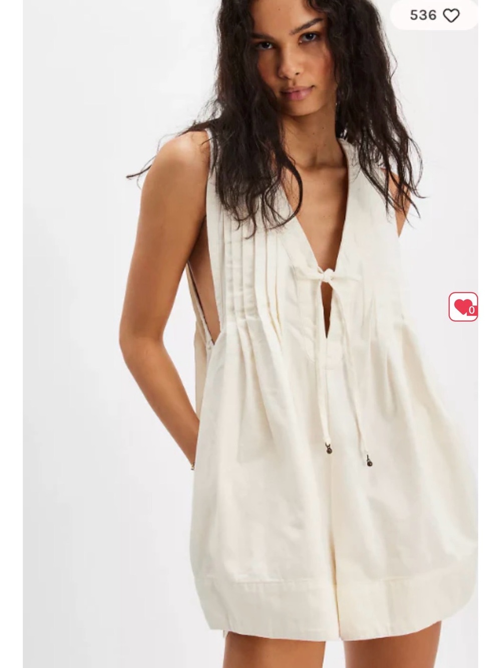 NWT Free People Webster Romper in Ecru, size small
